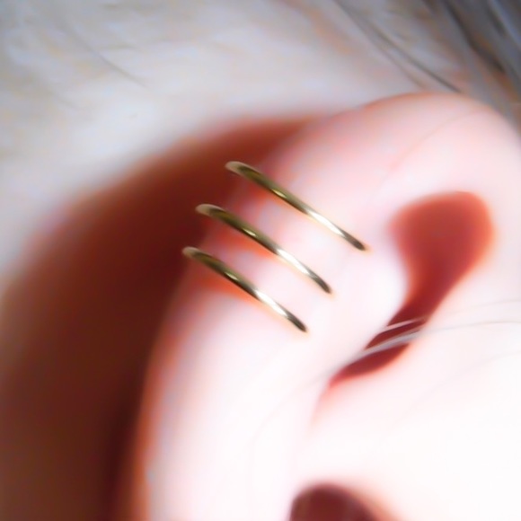 Triple Ear Cuff Nonpierced Clip On Cartilage Hoop Earring Helix Ring Upper Ear - Picture 7 of 10